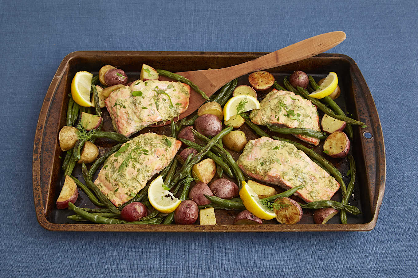 Salmon sheet pan dinner
